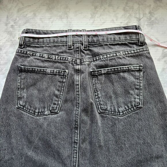 TopShop faded black denim skirt Size 2 - Picture 4 of 6